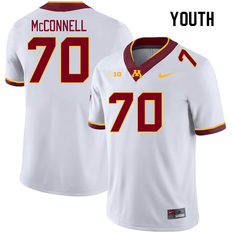 Youth #70 Cade McConnell Minnesota Golden Gophers College Football Jerseys Stitched-White